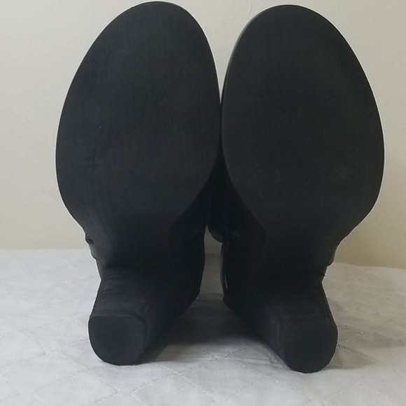 Kensie Black Mid Calf Leather Boots Size 7.5 - Picture 8 of 9